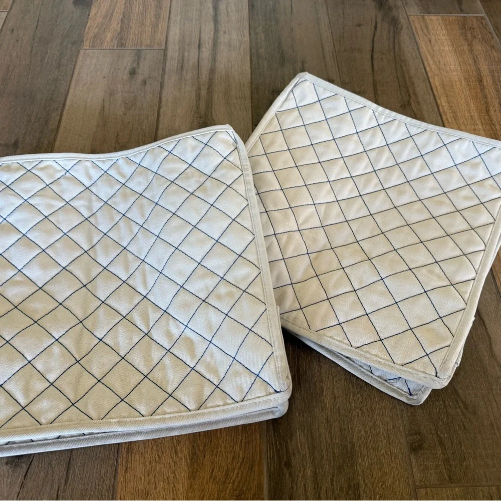 IKEA SKUBBARE foldable Basket, natural, blue 2 pieces